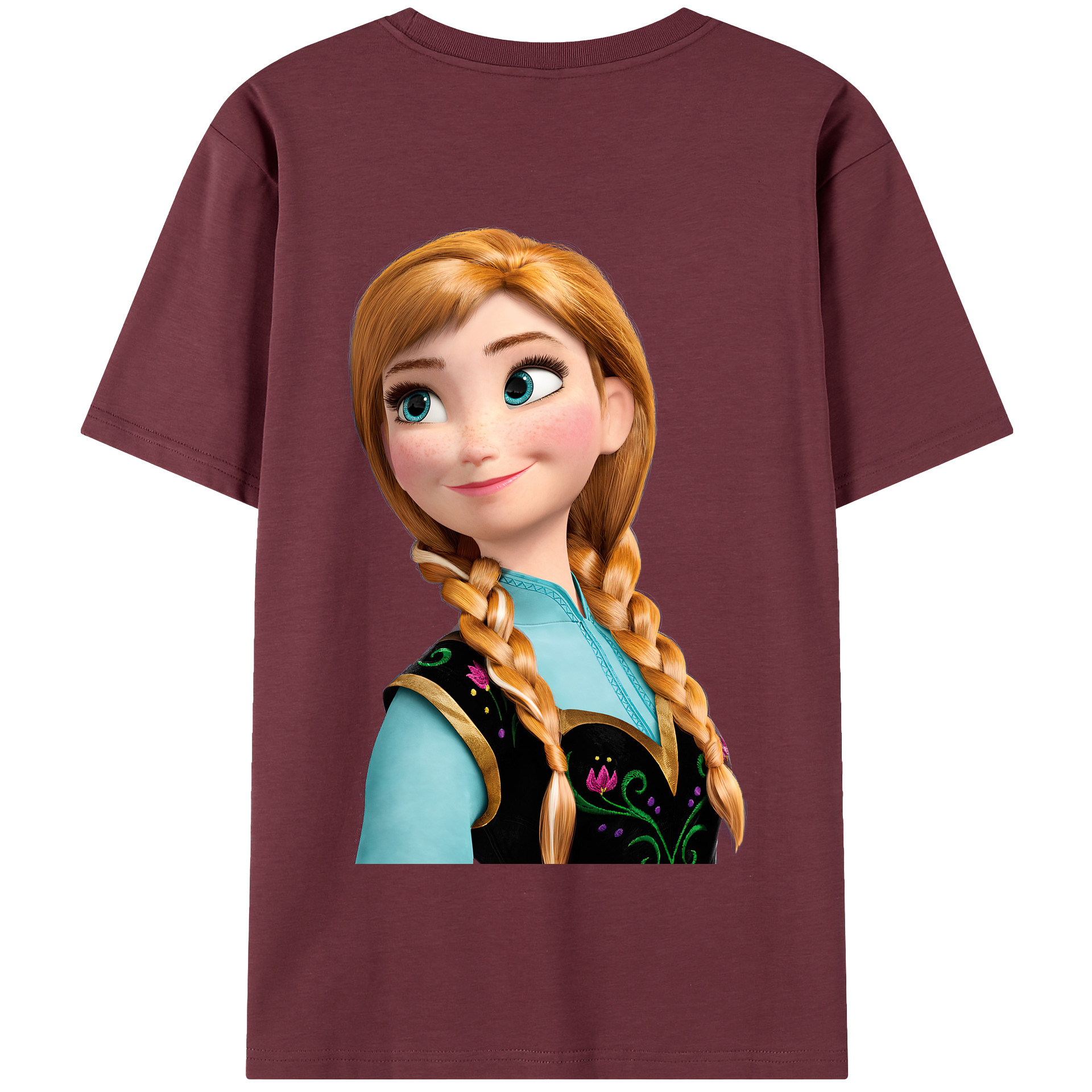 （画像用） アナと雪の女王 アンナ エルサ Frozen Anna Elsa 綿100％半袖Tシャツ（背面プリント）